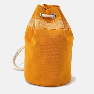 Pre-owned Hermes Sac Marine Receif Orange Canvas Size Pm