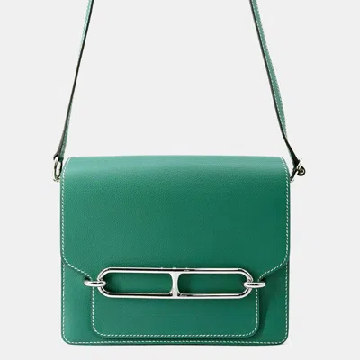 Pre-owned Hermes Sac Roulis Size 23 Vert Vertigo Evercolor Bag In Green