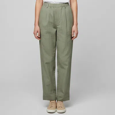 Pre-owned Hermes Sage Green Crepe Wide Leg Pants L