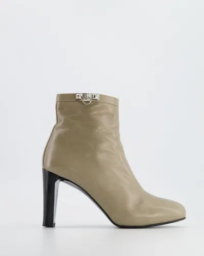Hermes Saint Germain Taupe Ankle Boots In Brown