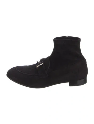 Pre-owned Hermes Saint Honore H Logo Boots In Black