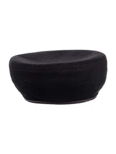 Pre-owned Hermes Saint-honore Beret In Black