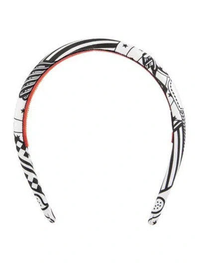 Pre-owned Hermes 'sangles En Zigzag' Elsa Headband In White