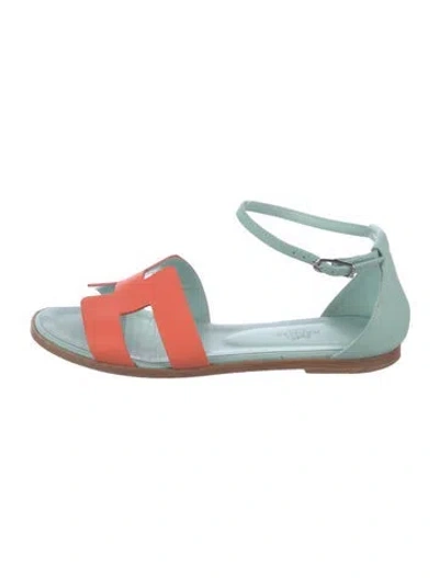 Pre-owned Hermes Santorini H Logo Sandals In Multi