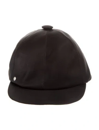 Pre-owned Hermes Satin Haras Cap W/tags In Black