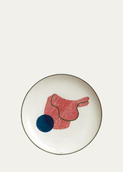 Pre-owned Hermes Saut Hermès Stable Plate In White