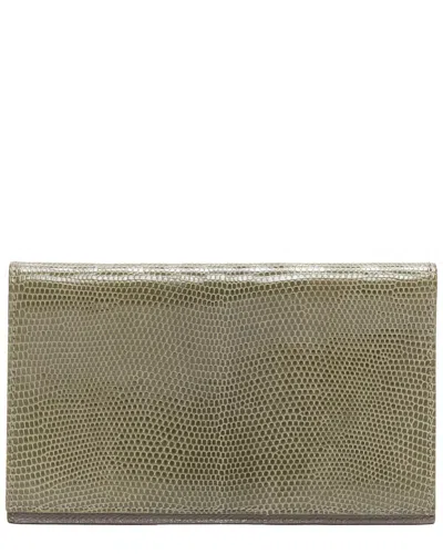 Pre-owned Hermes Hermès Scaled Leather Silver Hardware Bifold Long Wallet (authentic Pre-loved)