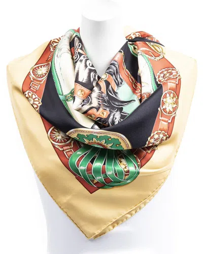 Pre-owned Hermes Hermès Scarf Chevaux De Trait By Laurence Bourthoumieux Scarf (authentic Pre-  Loved)