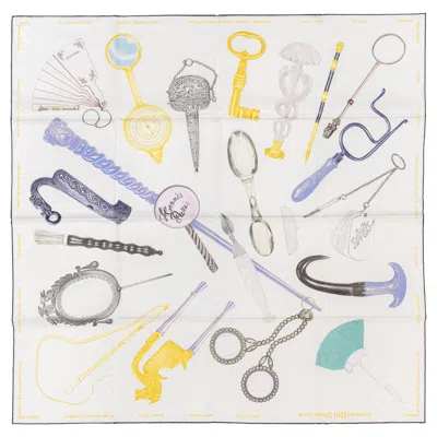Pre-owned Hermes Scarf - Nous Sommes Inseparable - Blanc Gold Violet - New Store Tag In Purple