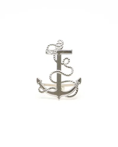 Pre-owned Hermes Hermès Scarf Ring In Silver