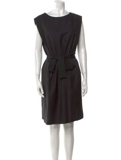 Pre-owned Hermes Scoop Neck Knee-length Dress In Black
