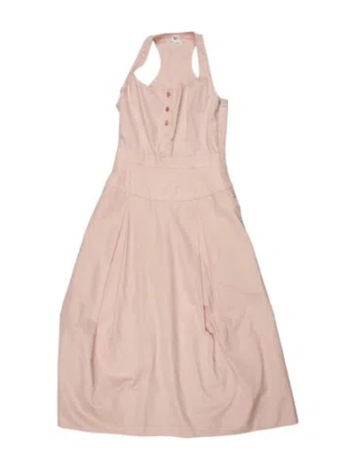 Pre-owned Hermes Scoop Neck Long Dress In Pink