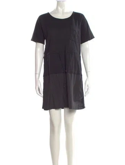 Pre-owned Hermes Scoop Neck Mini Dress In Black