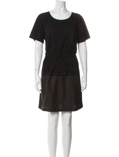 Pre-owned Hermes Scoop Neck Mini Dress In Black