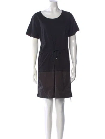 Pre-owned Hermes Scoop Neck Mini Dress In Black