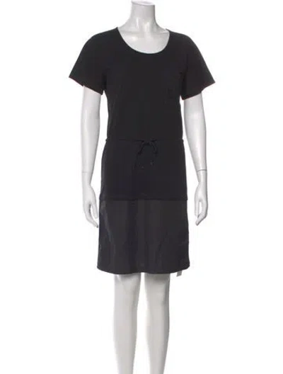 Pre-owned Hermes Scoop Neck Mini Dress In Black