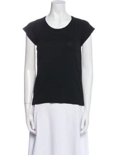 Pre-owned Hermes Scoop Neck Short Sleeve T-shirt In Black