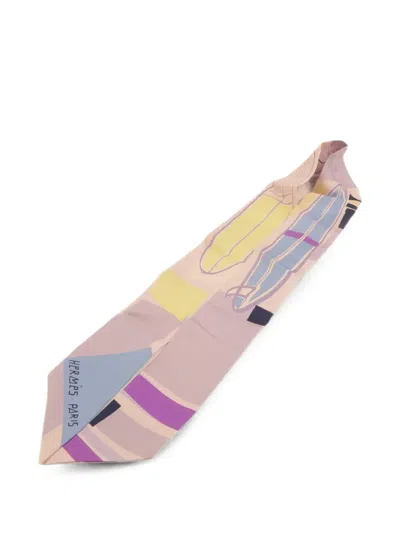 Pre-owned Hermes Sea Surf And Fun Twilly Scarf In Purple