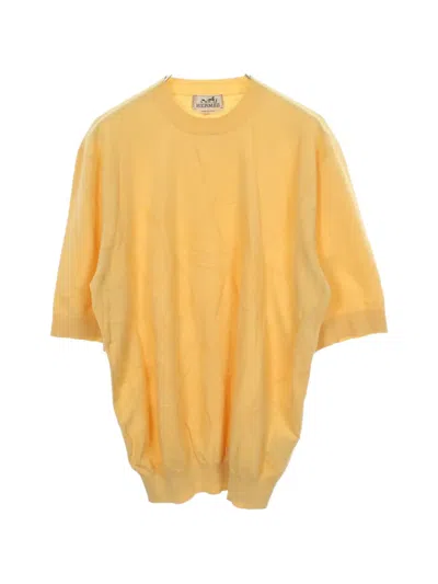 Pre-owned Hermes Selles En Fragments Short-sleeve T-shirt In Yellow
