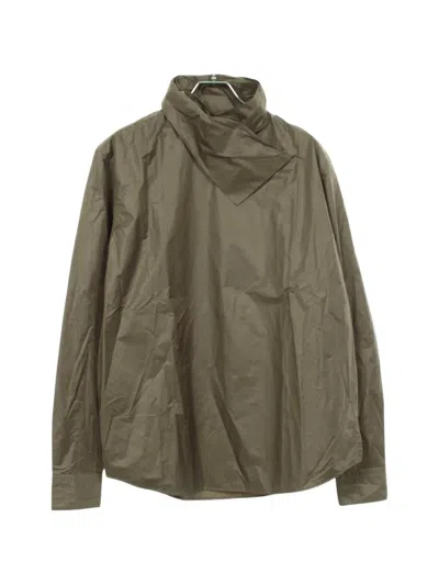 Pre-owned Hermes Sellier Button Long-sleeve Cotton Pullover Shirt In Green