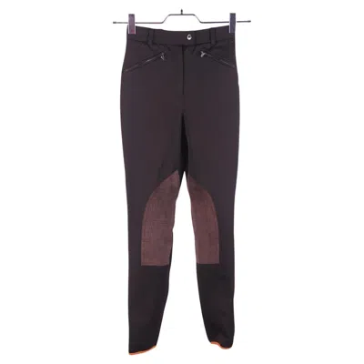 Pre-owned Hermes Sellier Pants Riding Wool In Black
