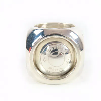 Pre-owned Hermes Sellier Silver Silver 925 Band Ring ()