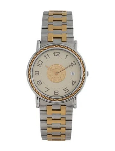 Pre-owned Hermes Sellier Watch, 34mm In Multicolor