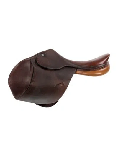 Pre-owned Hermes Senlis Outdoor Saddle In Brown
