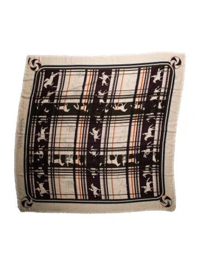 Pre-owned Hermes Séquences Cashmere Shawl In Neutral