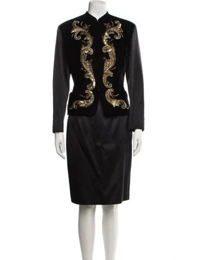 Pre-owned Hermes Sequin Embellishments Skirt Set In Black