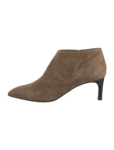 Pre-owned Hermes Serena 60 Suede Mules In Neutral