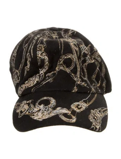 Pre-owned Hermes Serena Brides De Gala Cap In Black