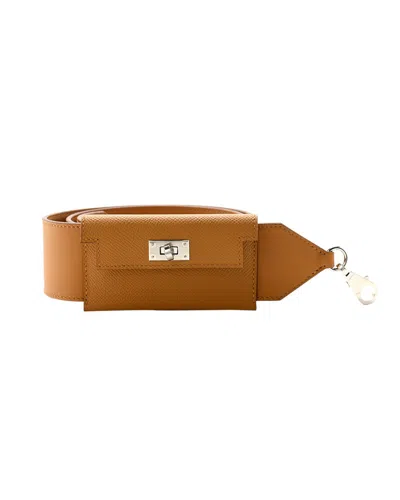 Pre-owned Hermes Hermès Sesame Epsom Leather Swift Pocket Kelly Shoulder Strap (authentic Pre-  Loved)