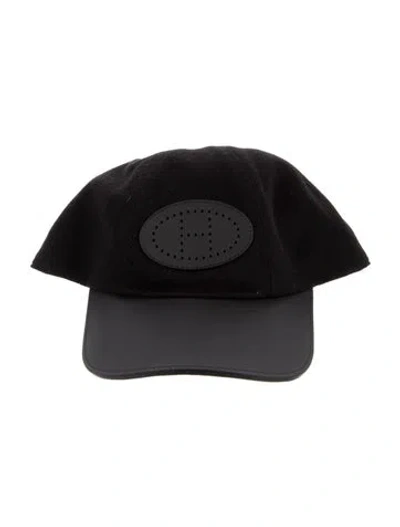 Pre-owned Hermes Sevres Evelyne Cap In Black