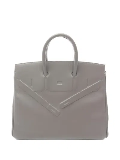 Pre-owned Hermes Shadow Birkin 25 Tote Bag In Gray