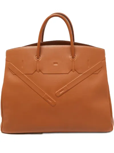 Pre-owned Hermes Shadow Birkin 40 Handbag In Brown
