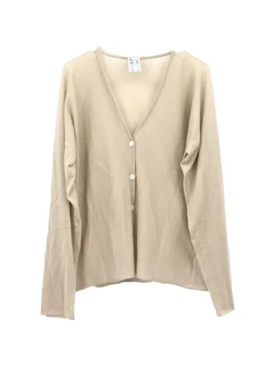 Pre-owned Hermes Sheer Long-sleeve Cardigan In Neutrals