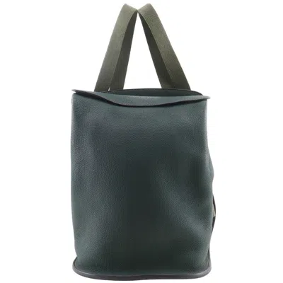Pre-owned Hermes Sherpa Backpack Clemence Green Leather Backpack Bag ()