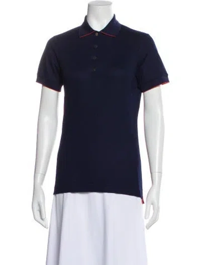 Pre-owned Hermes Short Sleeve Polo In Blue