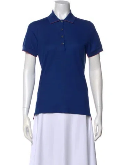 Pre-owned Hermes Short Sleeve Polo In Blue
