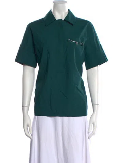 Pre-owned Hermes Short Sleeve Polo In Green