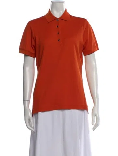 Pre-owned Hermes Short Sleeve Polo In Orange
