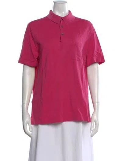 Pre-owned Hermes Short Sleeve Polo In Pink