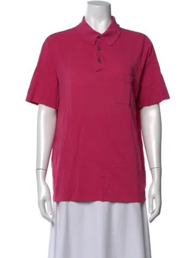 Pre-owned Hermes Short Sleeve Polo In Pink