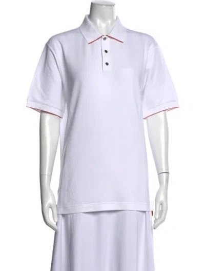 Pre-owned Hermes Short Sleeve Polo W/ Tags In White