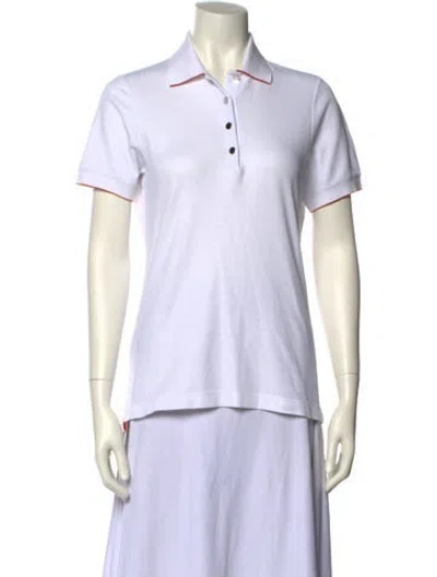 Pre-owned Hermes Short Sleeve Polo In White