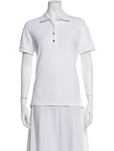Pre-owned Hermes Short Sleeve Polo In White