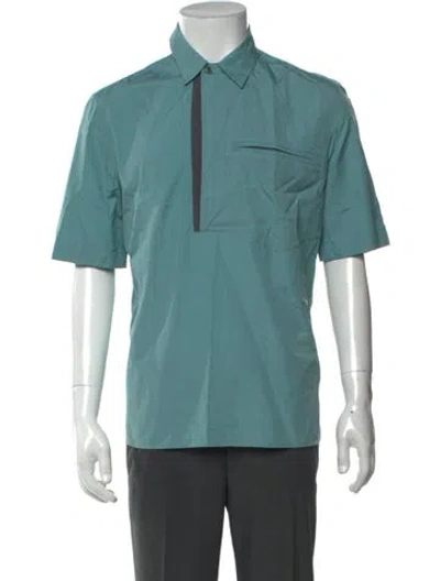 Pre-owned Hermes Short Sleeve Shirt In Blue/green