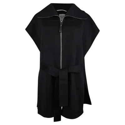 Pre-owned Hermes Short Vest Black Zip Double Face Cashmere 38 / 6