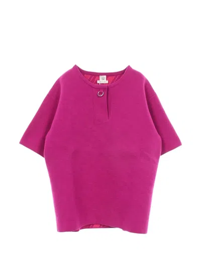 Pre-owned Hermes Short-sleeve Knit Top In Pink